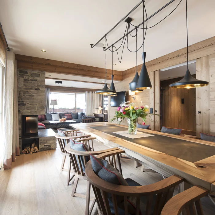 Chalet Lech II Essbereich und Wohnraum © JK Lodge GmbH