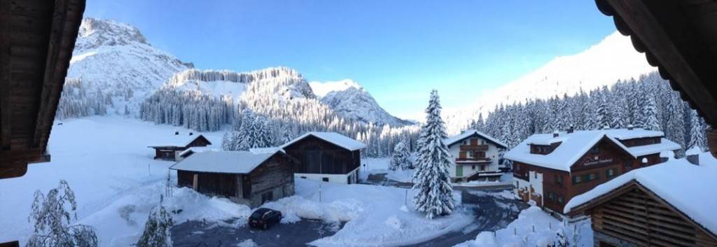 View from the Lech Lodge on the snow-covered village of Lech